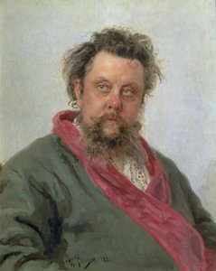 Portræt af Modest Petrovich Moussorgsky (1839-81) 1881